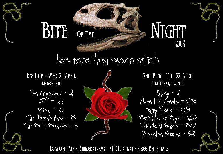 Bite of the Night 2004 Gig Flyer